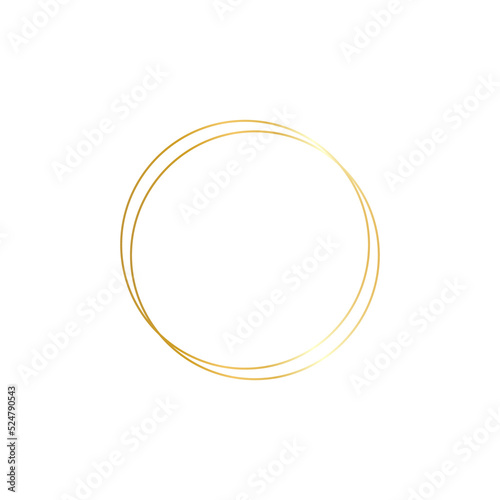 golden geometric frame Double golden lines that look luxurious. for decorating wedding cards