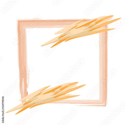 Abstract frame in trendy autumn shades in a watercolor style. Isolate