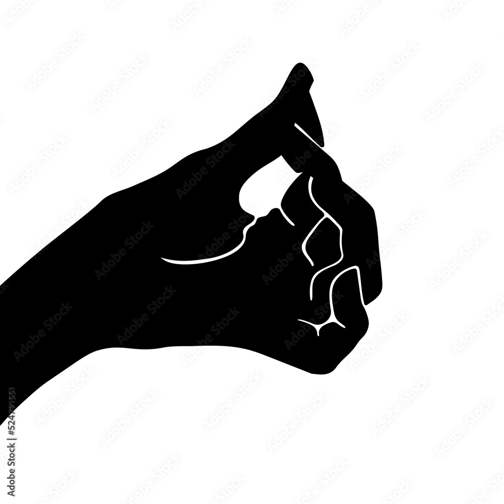Hand gestures. black hand gesture like a silhouette or shadow of hands ...