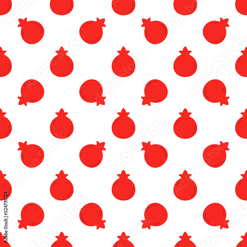 Cartoon pomegranate seamless pattern background.