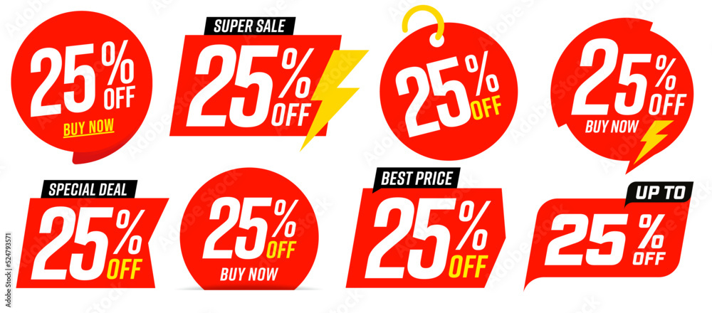 25 percent off best sale red tag template