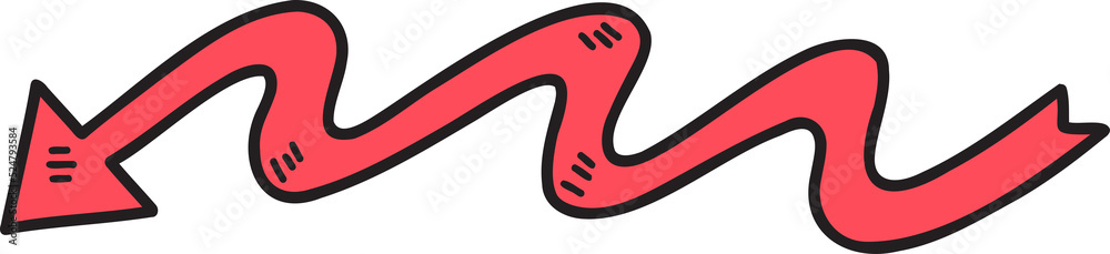 arrow doodle illustration on transparent background arrow doodle illustration on transparent background