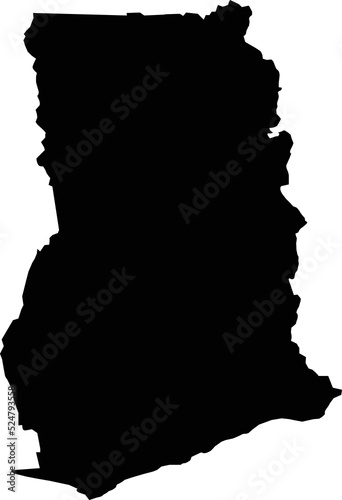 Africa Ghana Map vector map.Hand drawn minimalism style.