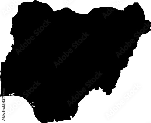 Africa Nigeria Map vector map.Hand drawn minimalism style.