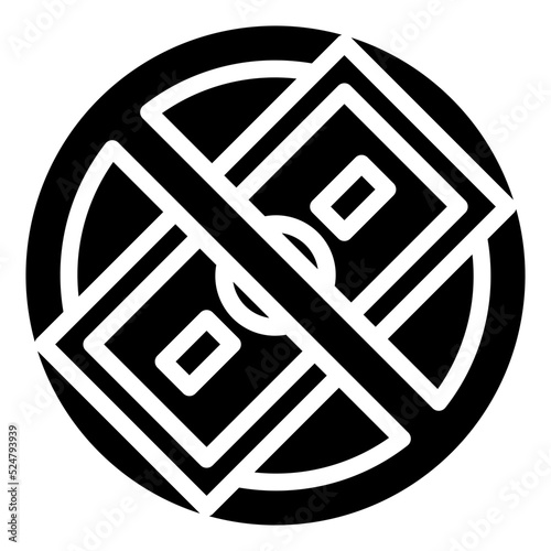 NO MONEY glyph icon