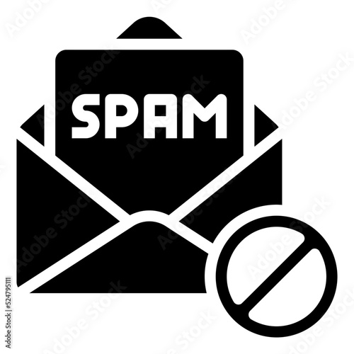 ANTI SPAM glyph icon
