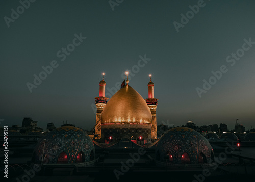 The sacred month of Muharram Ashura in Karbala, Iraq, the shrine of Imam Hussein and Abbas, sons of Imam Ali, peace be upon them