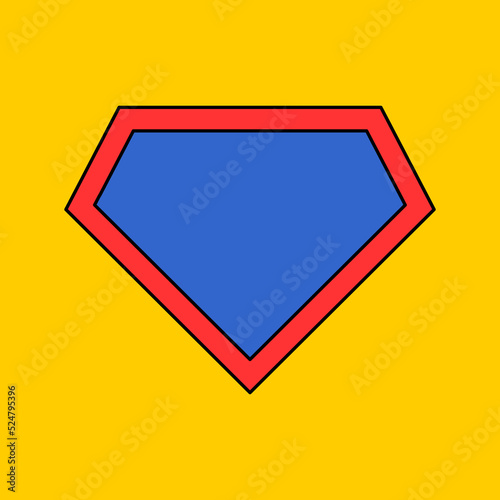 Shield graphic hero icon, isolated comic shape concept symbol, vector illustration