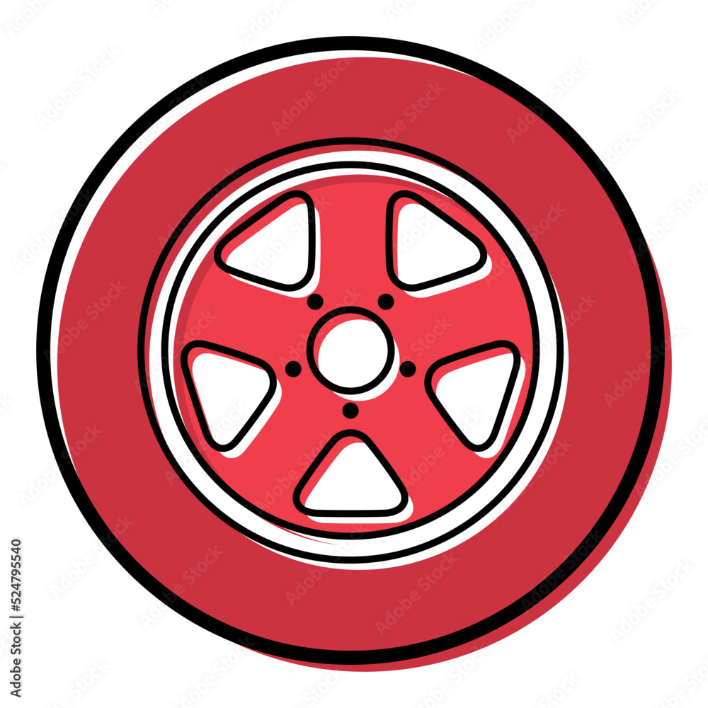 Auto car wheel icon, vehicle tire rim symbol, automotive race sport sign vector illustration