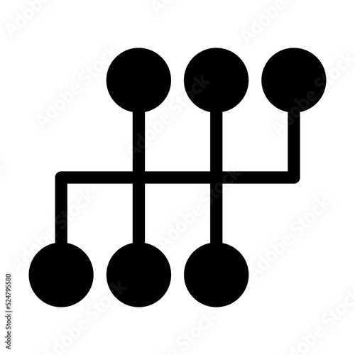 Handle car manual shift lever icon, vehicle gear technology vector illustration equipment
