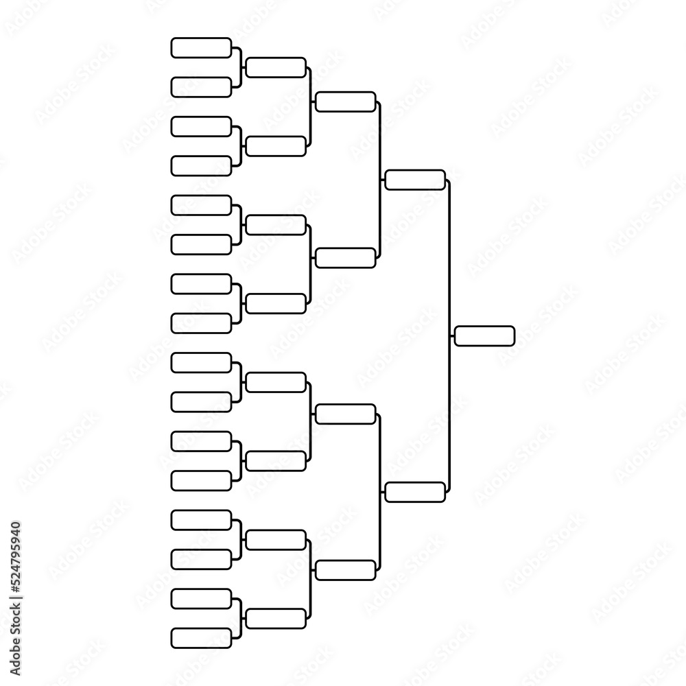 Bracket sport tournament, blank elimination event sign, playoff match vector illustration Bracket sport tournament, blank elimination event sign, playoff match vector illustration