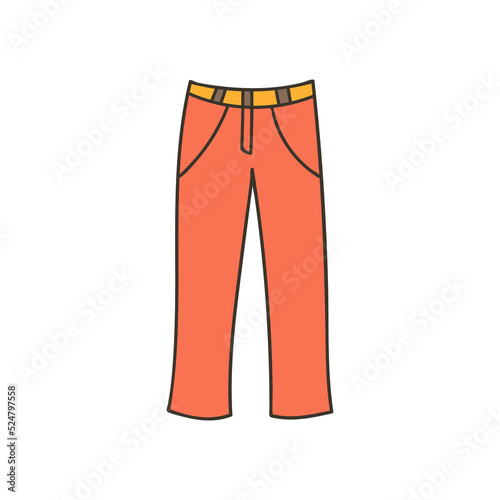 Sport pants colorful doodle illustration in vector. Sportive pants colorful icon in vector.