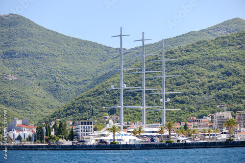 Luxury yachts docked in Montenegro
