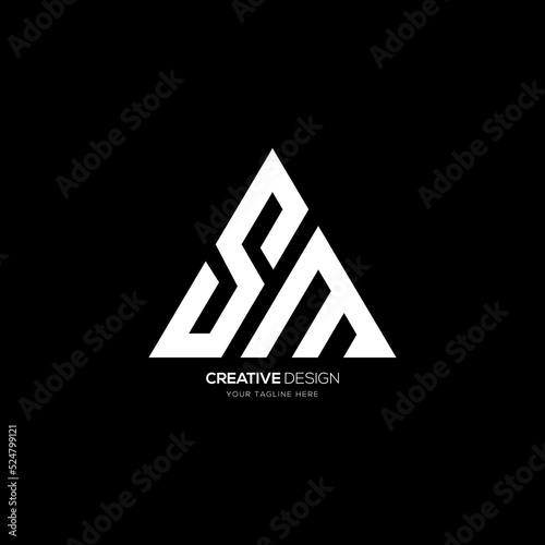 Triangle letter s m creative monogram logo photo