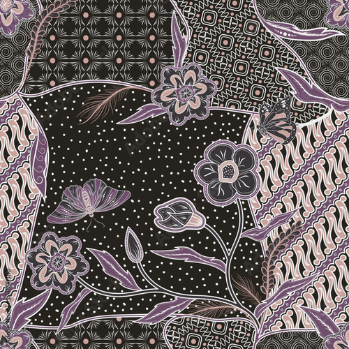 Indonesian batik design, seamless pattern abstract batik style.