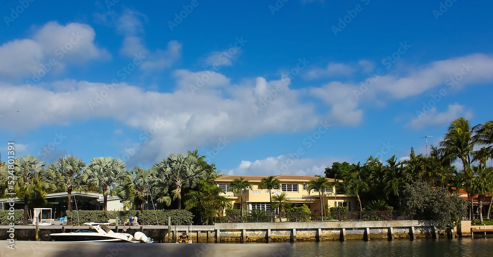 Luxurious mansion in Miami Beach, florida, U.S.A