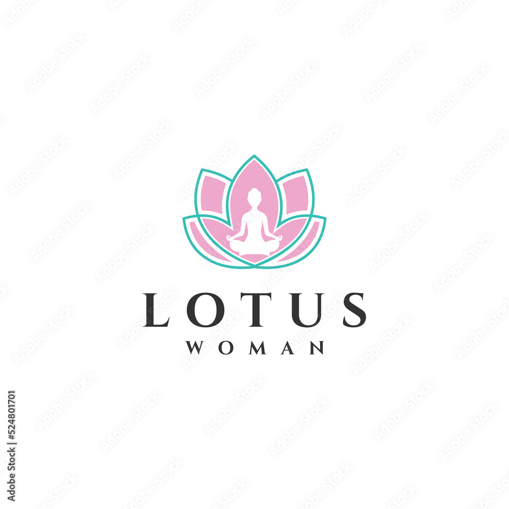 Womens Lotus Yoga Logo Design Womens Lotus Yoga Logo Design