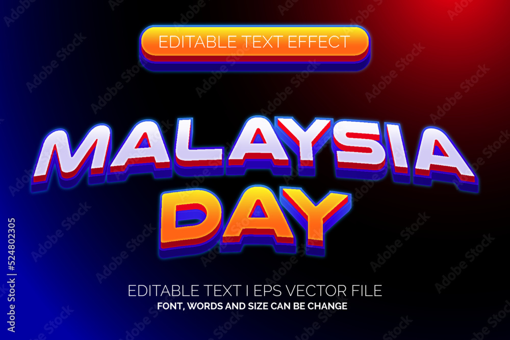 elegant malaysia days text effect style 