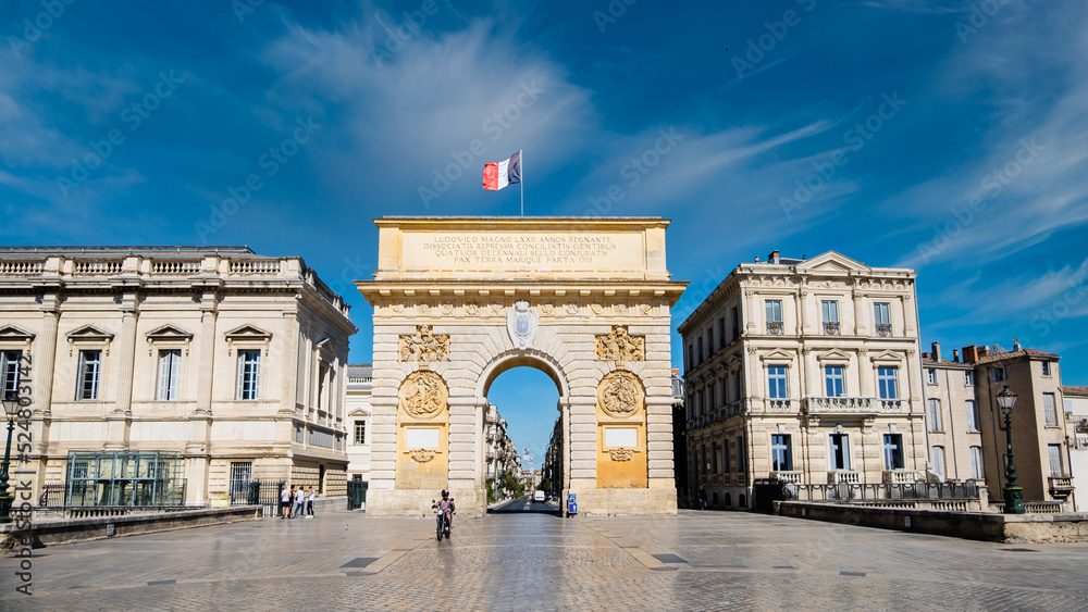 Panorama Triumphbogen Porte de Peyrou in Montpellier Frankreich