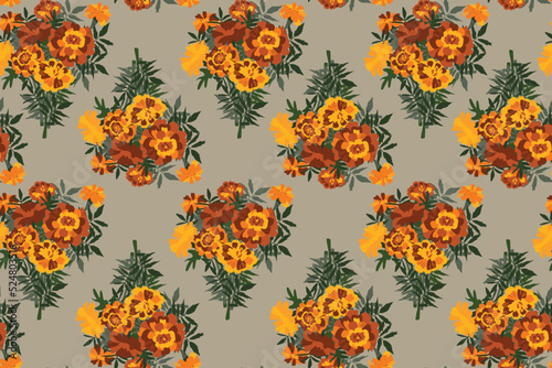 floral pattern with marigolds