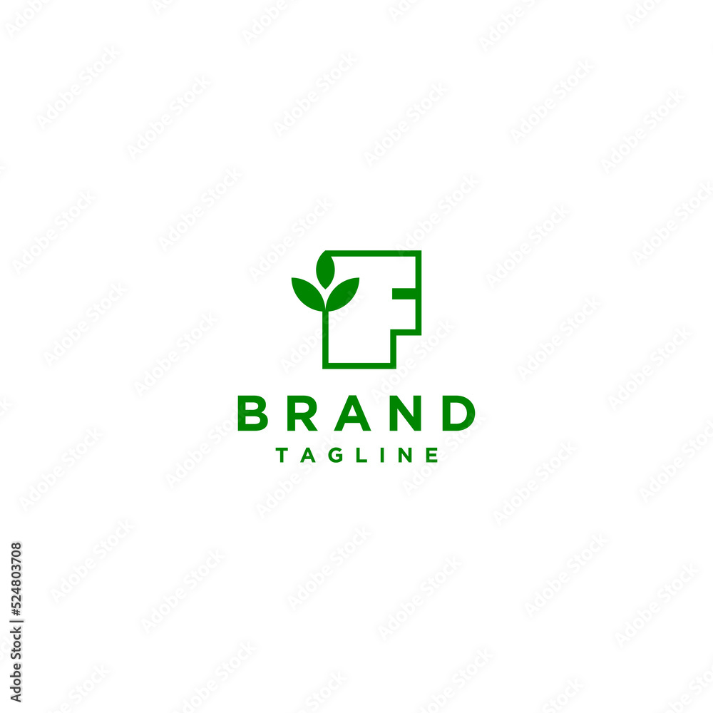 Initial Letter F and Leaf Icon Logo Design. Nature Icon in Initial Letter F Logo Design. Initial Letter F and Leaf Icon Logo Design. Nature Icon in Initial Letter F Logo Design.