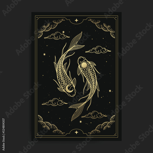 Mystical fish symbolizes the balance of the moon and sun