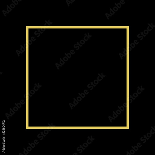 Square Golden Frame on The Black Background. EPS10 © olegganko