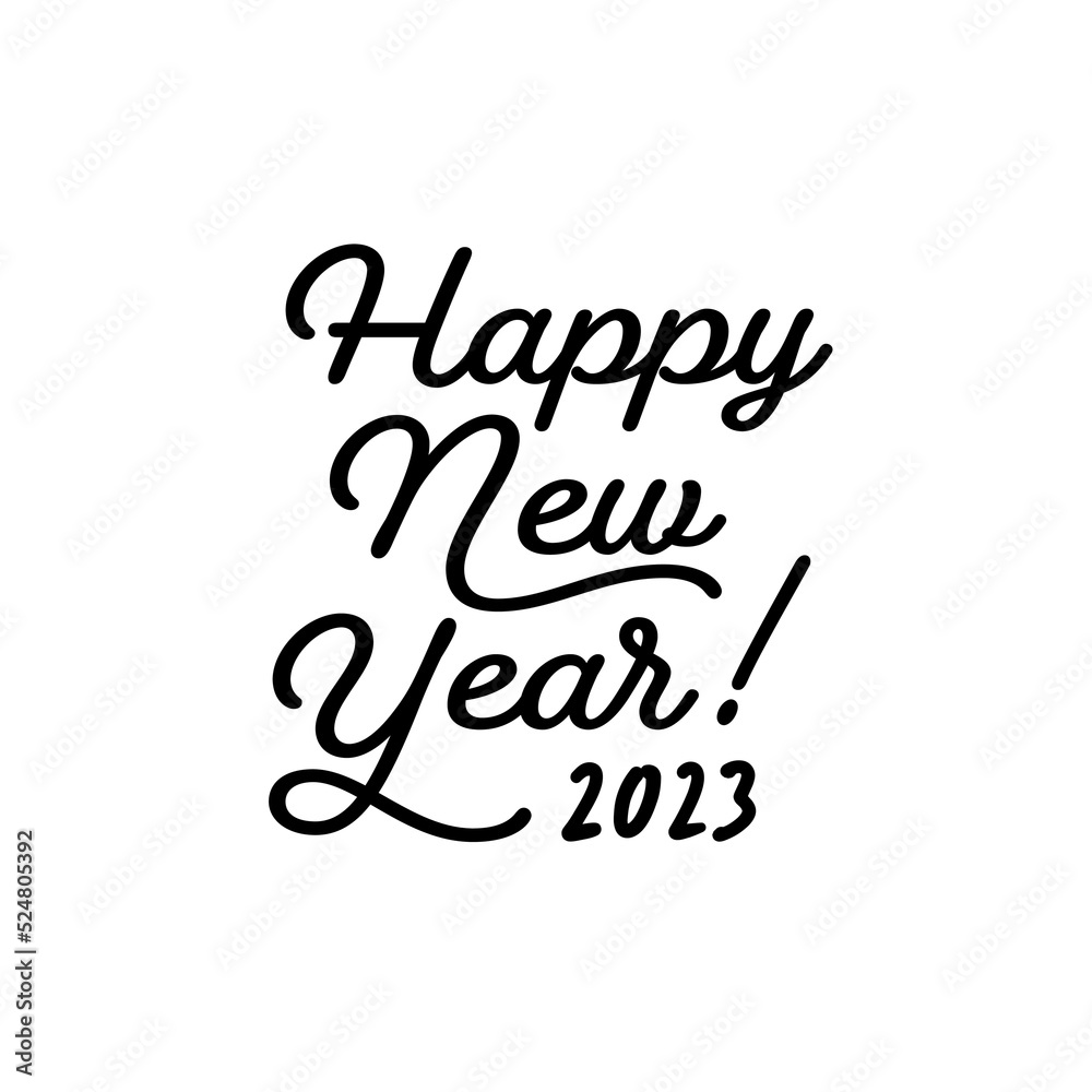 Happy New Year ! 2023の文字 - 手書きの2023年のお正月･年賀状の素材
