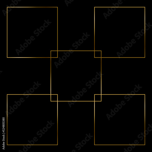 Square Golden Frame on The Black Background. EPS10
