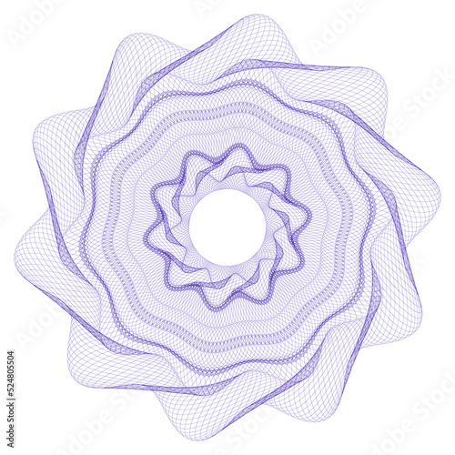 Watermark ,Guilloche rosetta  , design for  background for certificate, security lines for design diploma.