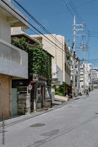 old wooden house on the street - Okinawa
