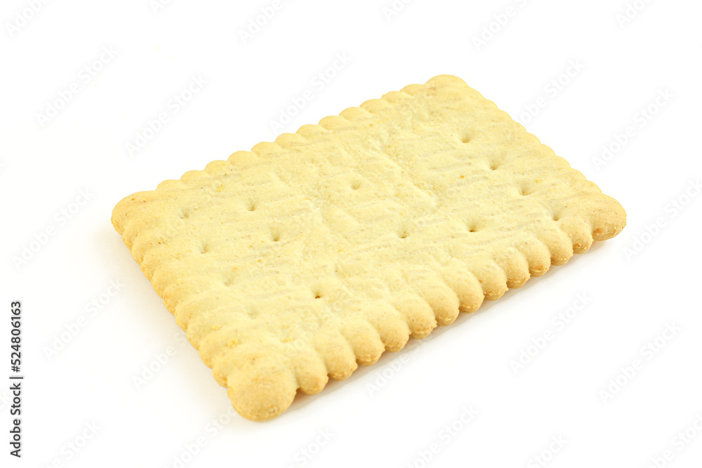 Single buttery tea biscuit isolated onh white background Single buttery tea biscuit isolated onh white background