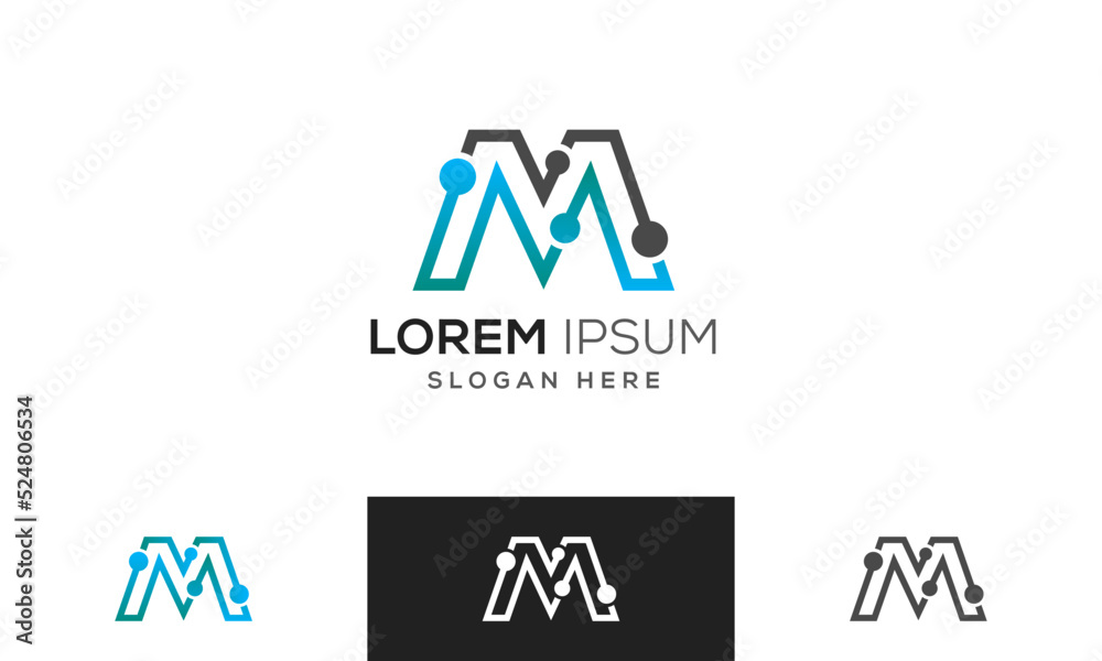 initial M Letter connection Logo, Technology M monogram, M link Vector. initial M Letter connection Logo, Technology M monogram, M link Vector.