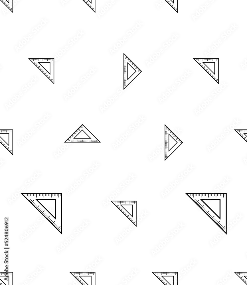 Triangular Ruler Icon Seamless Pattern, Straightedge At A Right Angle, Engineering, Technical Drawing Instrument Triangular Ruler Icon Seamless Pattern, Straightedge At A Right Angle, Engineering, Technical Drawing Instrument