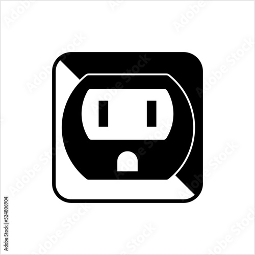 Power Socket Icon, Ac Electric Power Outlet Socket Icon