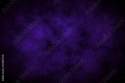 Violet or purple galaxy space background. Starry night sky background. Glowing stars in space. 