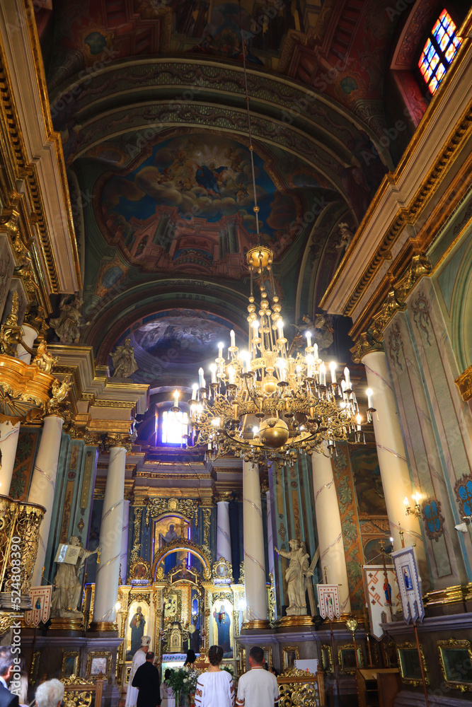 Interior of Holy Intercession Cathedral in Ivano-Frankivsk, Ukraine	

