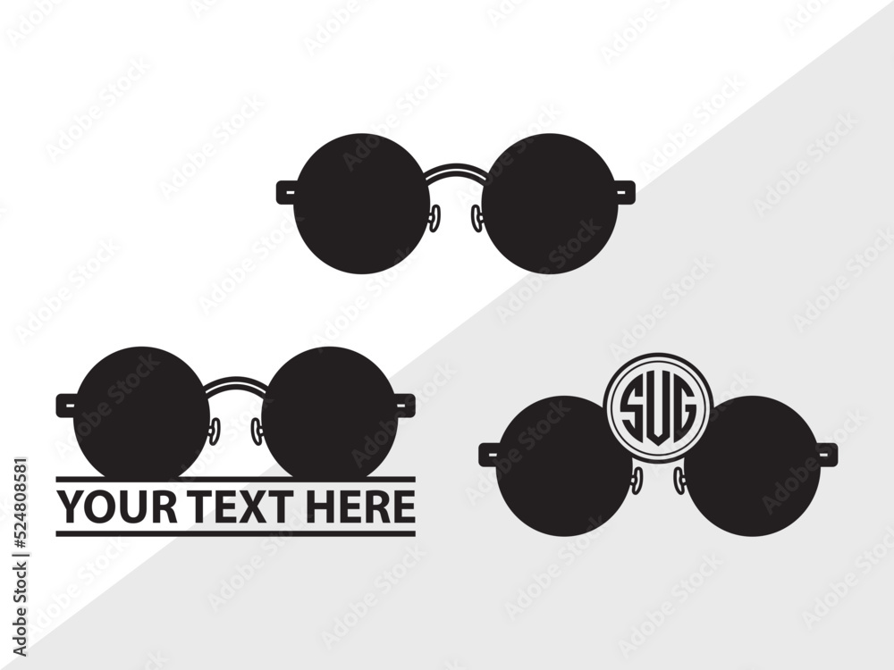 Sunglass Monogram SVG, Sunglass Svg, Aviators Sunglasses Svg