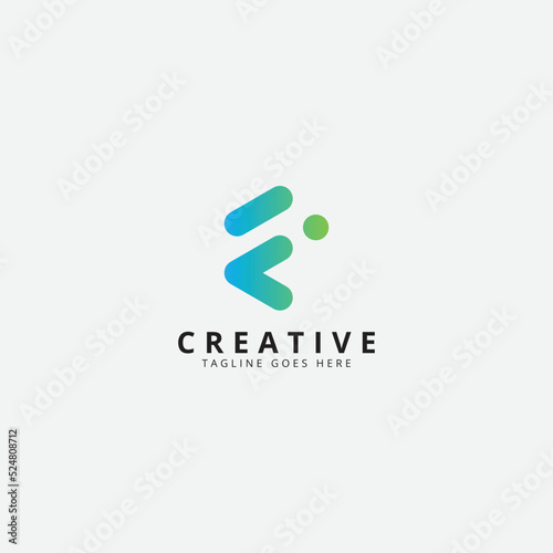 Initial f letter logo design with gradient design.