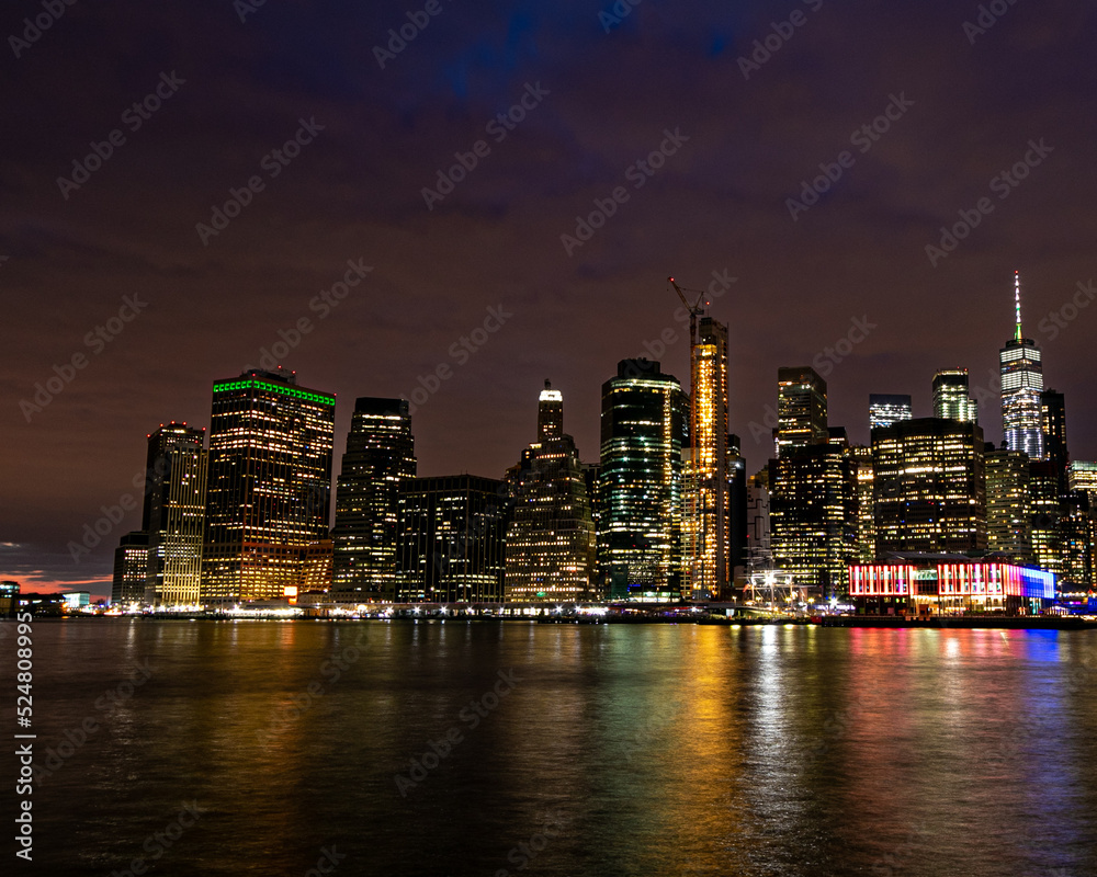 new york skyline at night