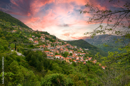 View of Lagadia village located in Peloponnese Arcadia Greece