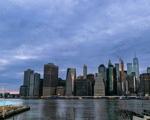 new york skyline at dusk