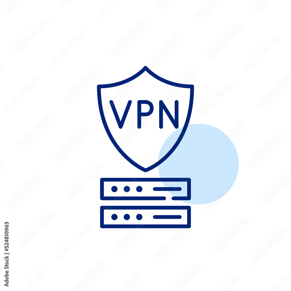 VPN server. Pixel perfect, editable stroke line art icon VPN server. Pixel perfect, editable stroke line art icon