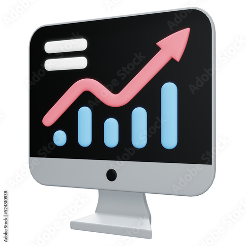 Online Analytics 3d icon illustration