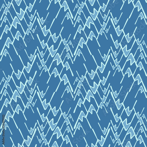 Seamless pattern with mountains. Hand drawn rock endless wallpaper.