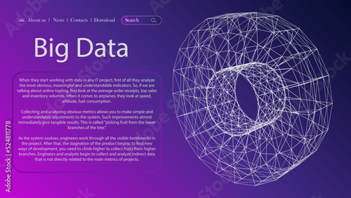 Scientific and technological sphere. Connection to the global network. Protection of cloud data. Abstract blue vector background. The concept of big data, digital technologies. EPS 10.