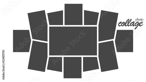 Ready-made composition of vector frames for photo collage.