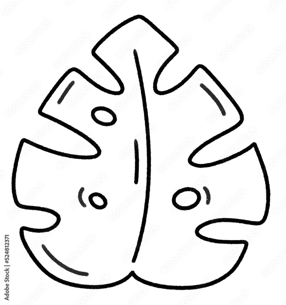 Monstera leaf tropics decoration Line icon Monstera leaf tropics decoration Line icon