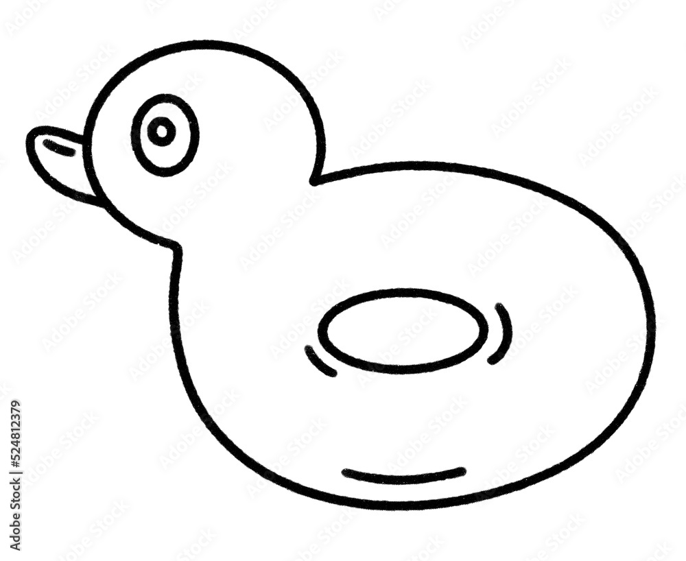 Inflatable balloon or lifebuoy in shape duck Line icon Inflatable balloon or lifebuoy in shape duck Line icon