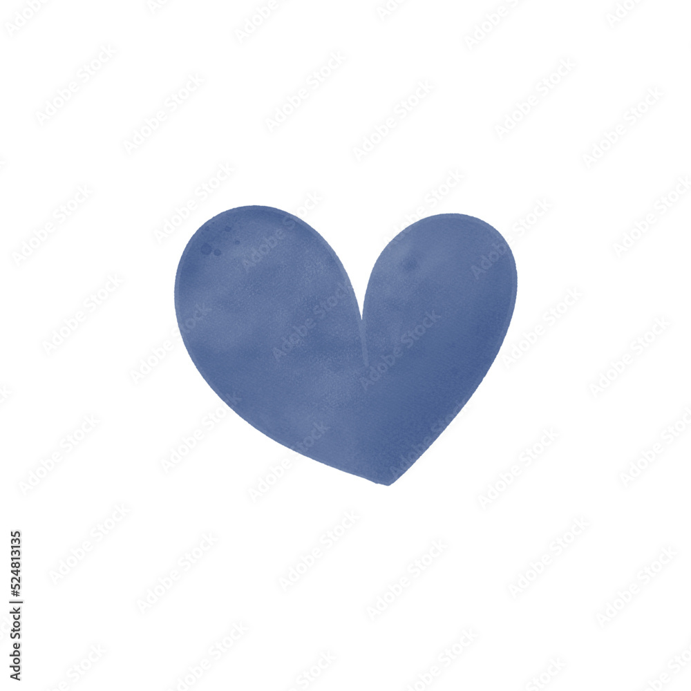 Denim Watercolor Heart